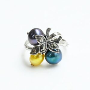 【Made in Japan】三色珍珠緞帶戒指