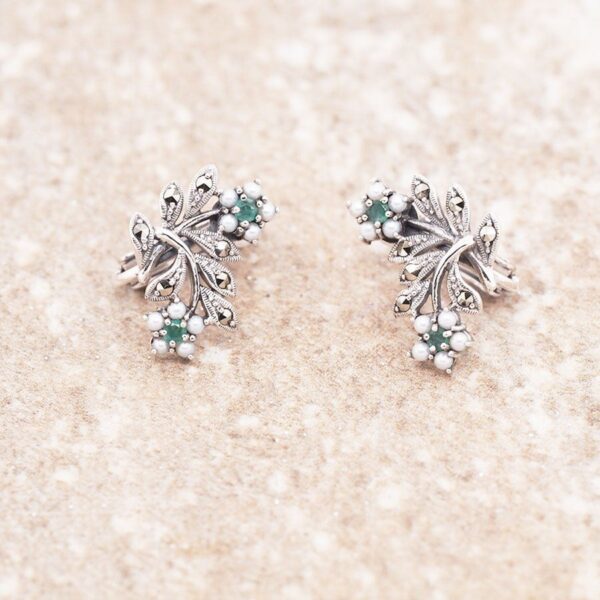 【Made in Japan】Emerald及珍珠耳環/耳夾