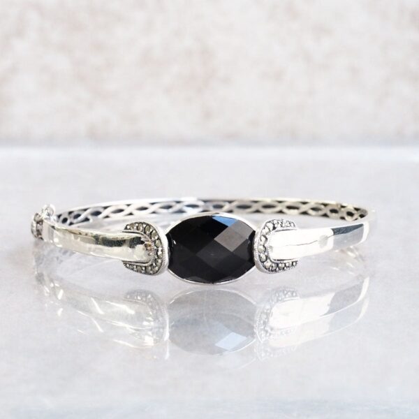 【Made in Japan】SV系列 縞瑪瑙＆馬爾卡石 單色手鐲