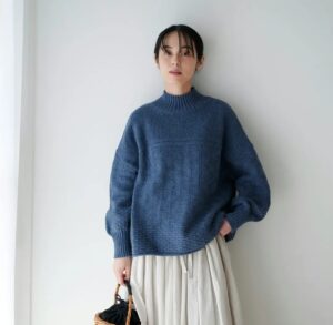 純色羊毛混紡針織衫