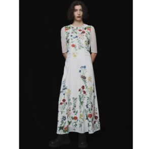 Ameri百搭圓領花卉連身裙