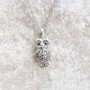 【Made in Japan】 SV系列 藍寶石＆馬爾卡石 小貓頭鷹 吊墜