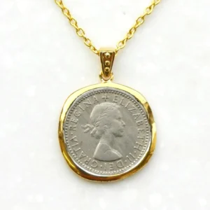 202P0578-TY-M-GP_01 【Made in Japan】 SV系列 幸福的六便士硬幣 黃金鍍層 吊墜