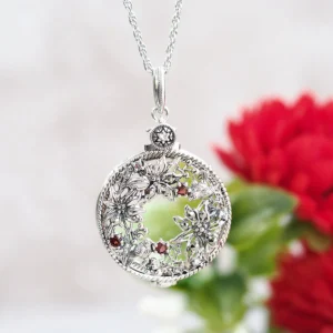 【Made in Japan】 SV系列 花朵（聖誕紅）放大鏡吊墜