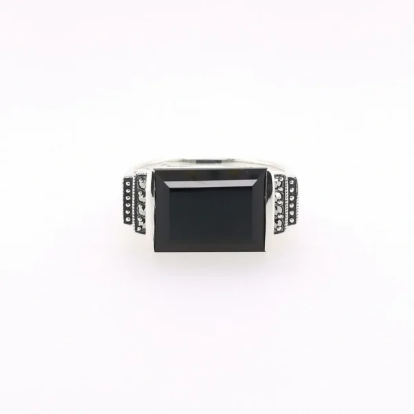 【Made in Japan】 SV系列 縞瑪瑙＆馬卡石 裝飾風格戒指