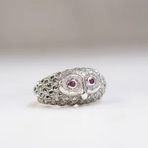 【Made in Japan】 SV系列 紅寶石同馬塞克石　貓頭鷹　戒指