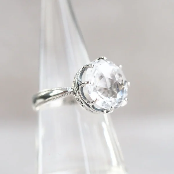 202R0412-TY_01 【Made in Japan】 SV系列 白水晶 石英 古典戒指