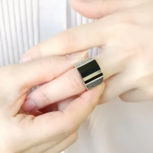 【Made in Japan】 SV系列 縞瑪瑙＆馬卡賈石 實心戒指