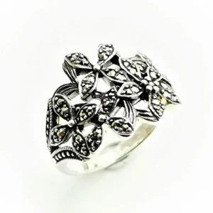 【Made in Japan】 SV系列 馬卡石花朵戒指