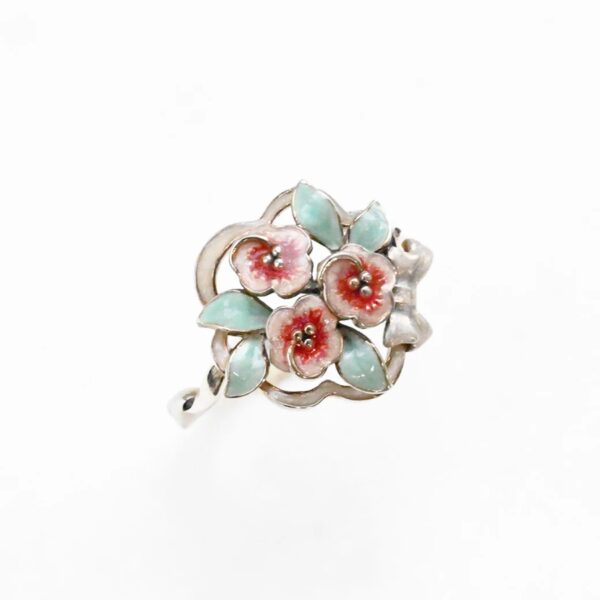 202R1120-1_02 【Made in Japan】 SV系列 花飾琺瑯戒指