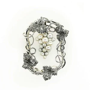 【Made in Japan】 SV系列 珍珠及馬卡石 葡萄 掛墜胸針