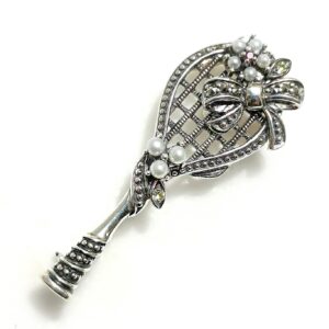 204C1093_01 【Made in Japan】 SV系列 紅寶石與橄欖石 網球拍 吊墜胸針