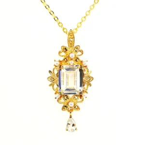 【Made in Japan】 SV系列 白色托帕石古典吊墜