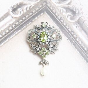 【Made in Japan】 SV系列 橄欖石＆珍珠 祕密心形吊墜