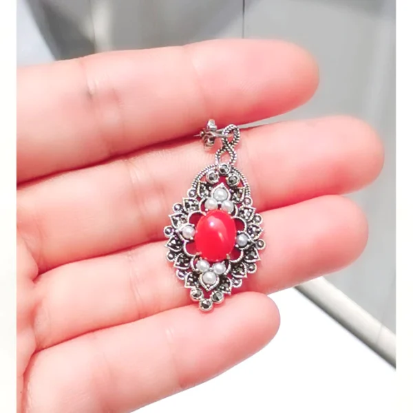 【Made in Japan】 SV系列 珊瑚＆珍珠＆馬卡賽石 吊墜