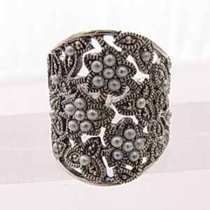 【Made in Japan】 SV系列 珍珠＆瑪瑙石　牽牛花的花語　戒指