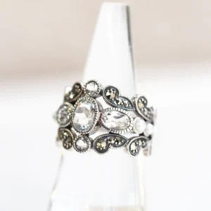 【Made in Japan】 SV系列 白水晶 珍珠浪漫戒指