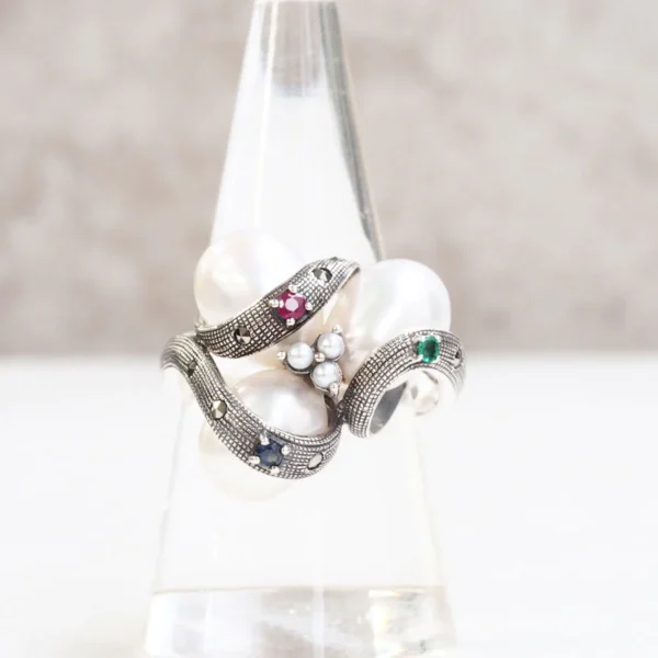 204R0920_01 【Made in Japan】 SV系列 珍珠及寶石 現代風 戒指