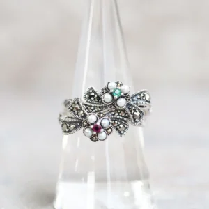 204R0921_01 【Made in Japan】 SV系列 祖母綠&紅寶石 雙生戒指