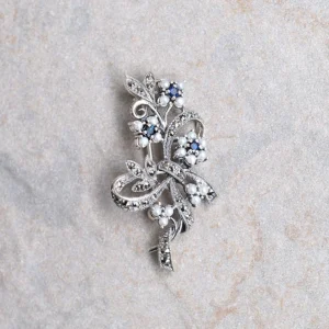 【Made in Japan】 SV系列 藍寶石花束吊墜胸針