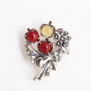 202C0836-TY_01 【Made in Japan】 SV系列 紅玉髓·塞尚《林檎》吊墜胸針