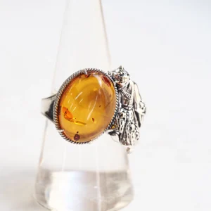 202R1022-TY_01 【Made in Japan】 SV系列 琥珀 歌川國芳《流行貓的曲棍球》 戒指