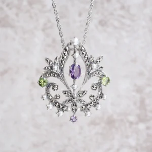 【Made in Japan】 SV系列 紫水晶＆橄欖石 女權運動胸針吊墜