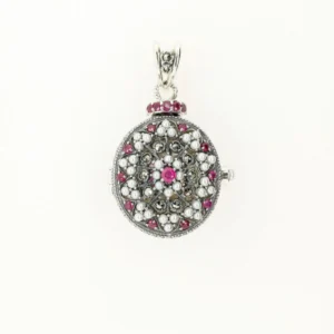 207P0019-X-RB_01 【Made in Japan】 SV系列 紅寶石、珍珠與霰石火箭吊墜