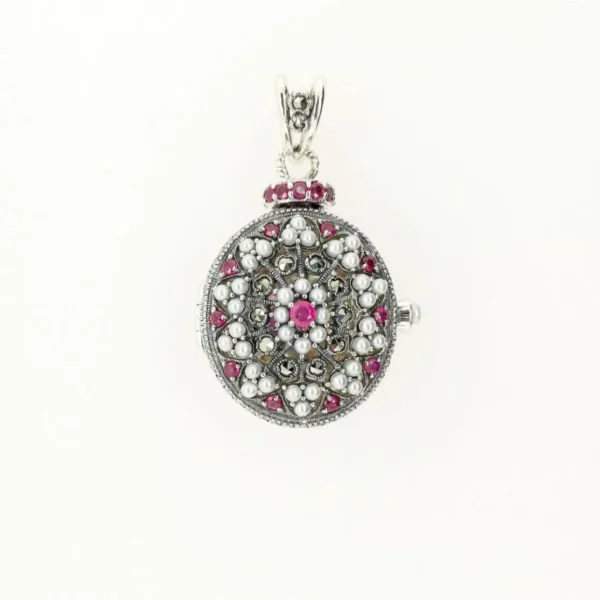 【Made in Japan】 SV系列 紅寶石、珍珠與霰石火箭吊墜