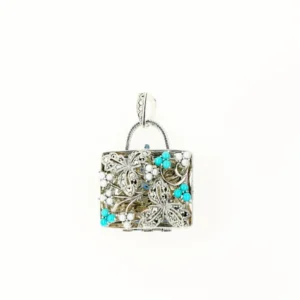 207P0061-TQ_01 【Made in Japan】 SV系列 綠松石&珍珠&馬克賽石 手袋 火箭吊墜