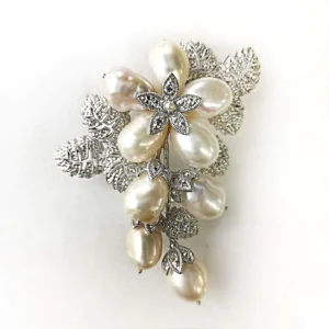 506C0198_01 【Made in Japan】 SV系列 巴洛克珍珠與馬卡賽石吊墜胸針